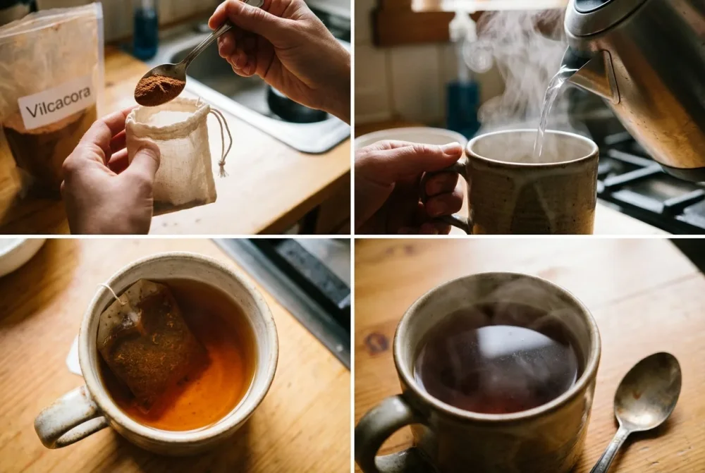 Vilcacora Cats Claw powder to tea bags making tea