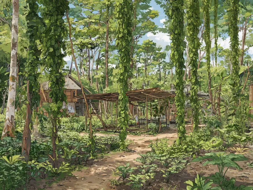 Ayahuasca Banisteriopsis Caapi cultivation scene